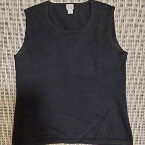 TSE cashmere sleeveless black blouse, SZ L
